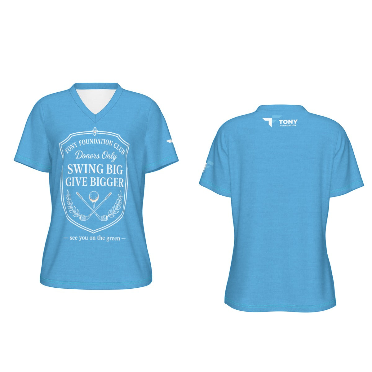 Tony Foundation Text It Blue Heather Women's Tee